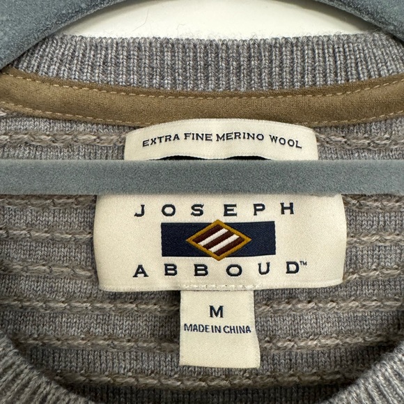 Men’s Joseph Abboud Merino Wool Gray Sweater - Picture 2 of 2
